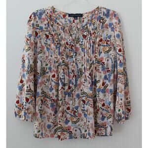 Tommy Hilfiger Womens Floral Blouse Long Sleeve Size XS Pre-Owned
